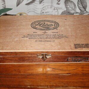 Padron Empty wooden cigar box handmade in Nicaragua measures 7.5x6x3